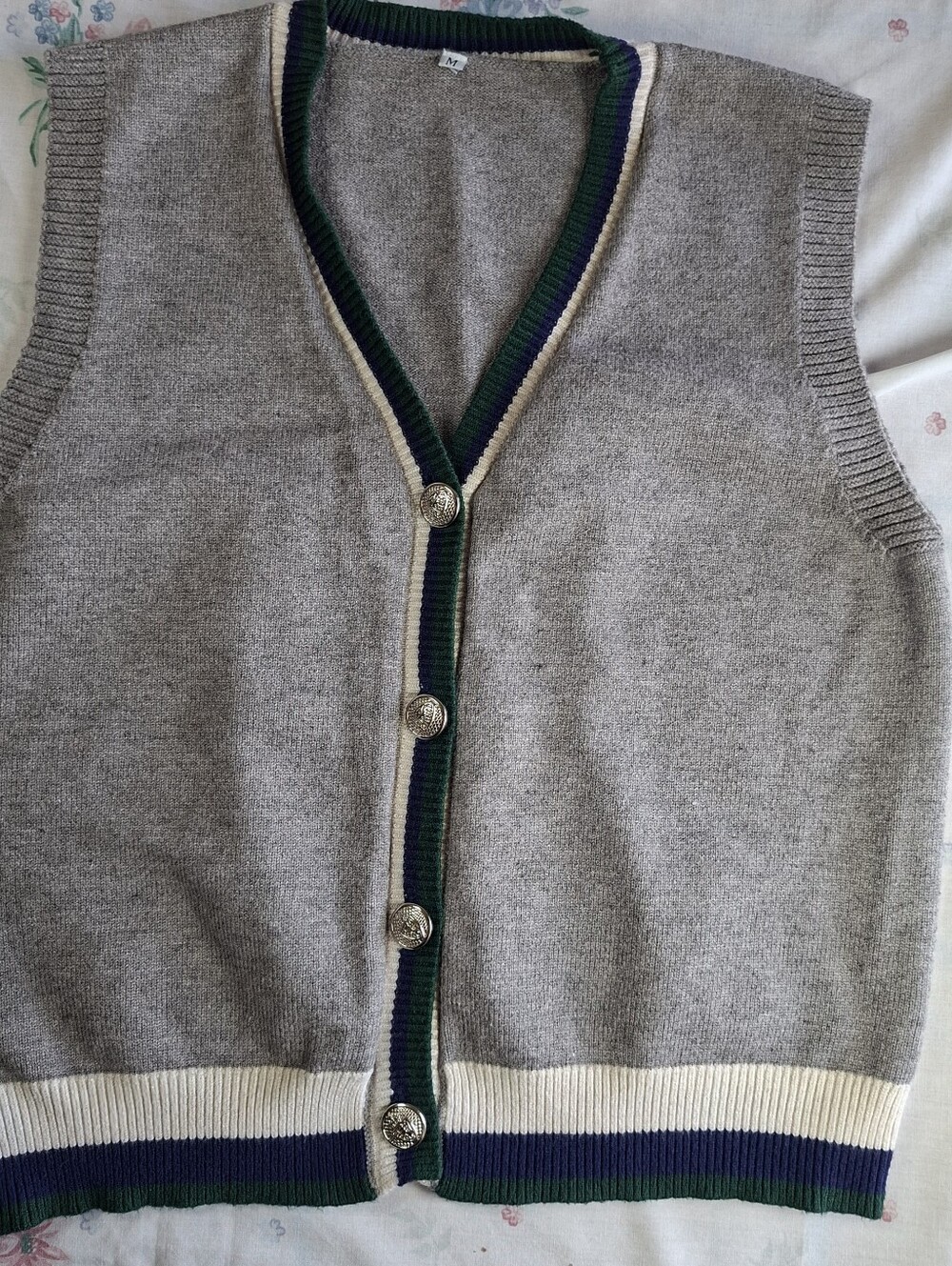 Preppy Eclectic Grandpa Knit Cardigan Vest
